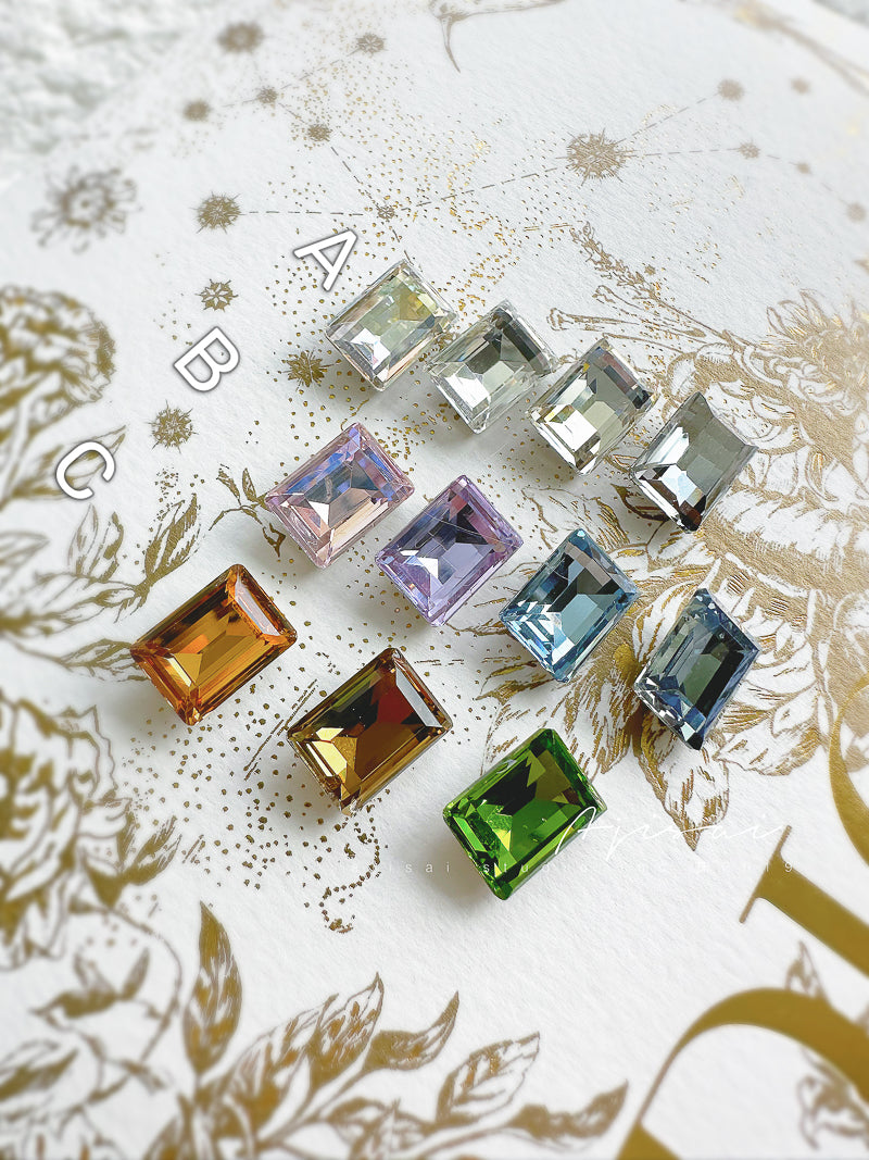AJISAI Premium Crystal Pointed-back Step Cut Fancy Stone - 14 x 10 mm
