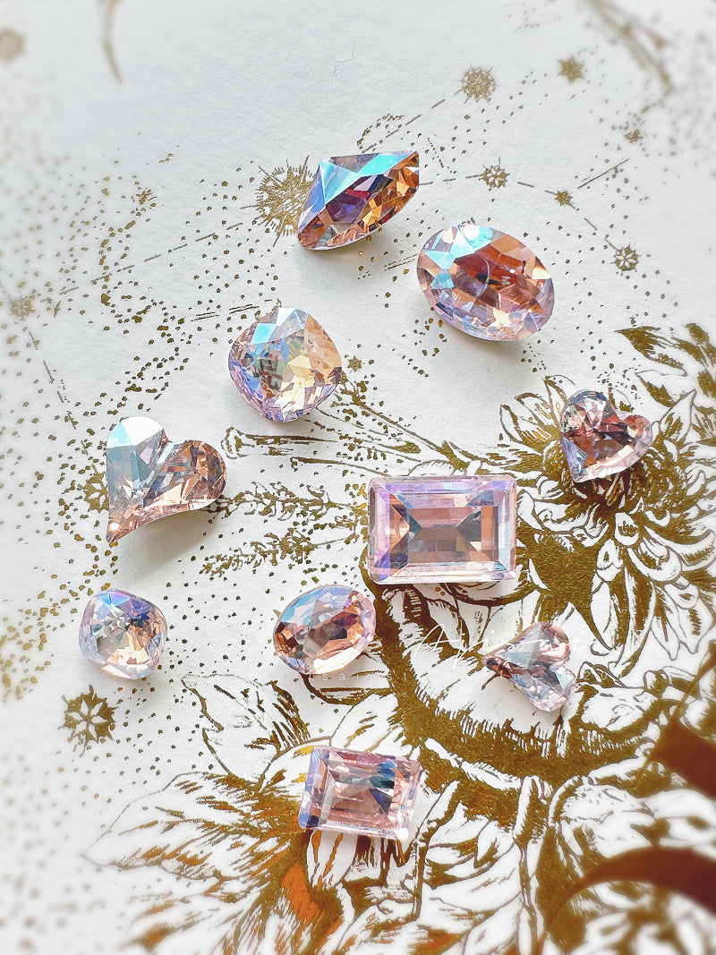 AJISAI Premium Crystal Pointed-back Rosaline Shimmer Set