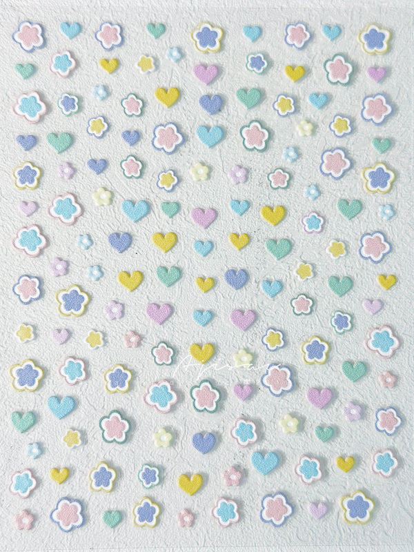 AJISAI Nail Sticker - Macaron Hearts and Stars
