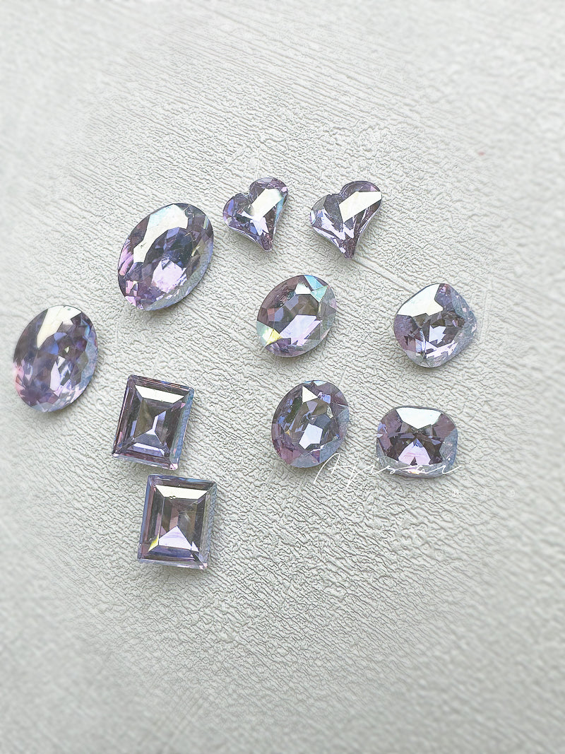 AJISAI Premium Crystal Pointed-back Violet Moonlight Shimmer Collection