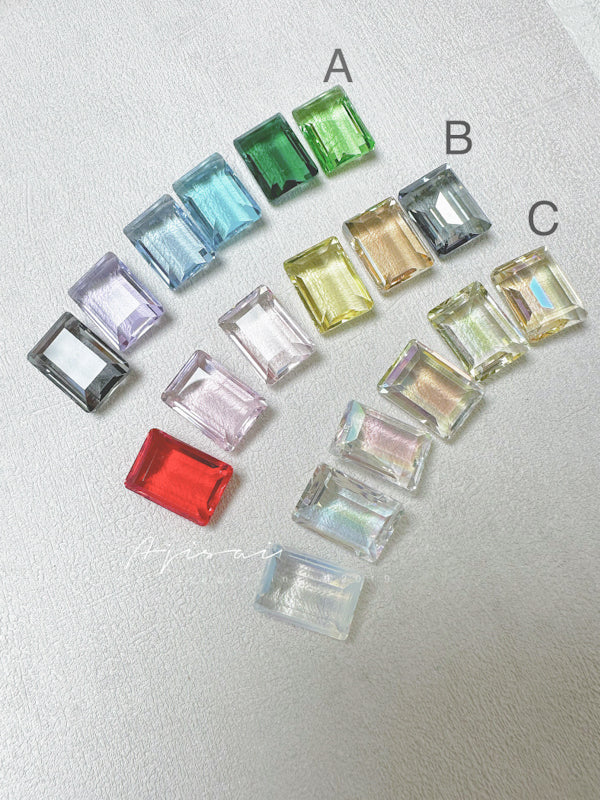 AJISAI Premium Crystal Pointed-back Step Cut Clear Stone - 14 x 10 mm