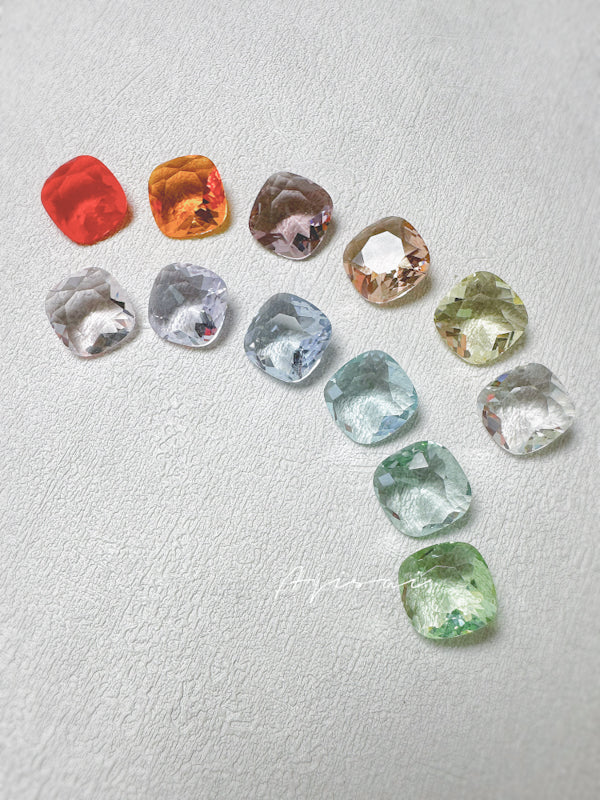 AJISAI Premium Crystal Pointed-back Cushion Cut Clear Stone - 10mm