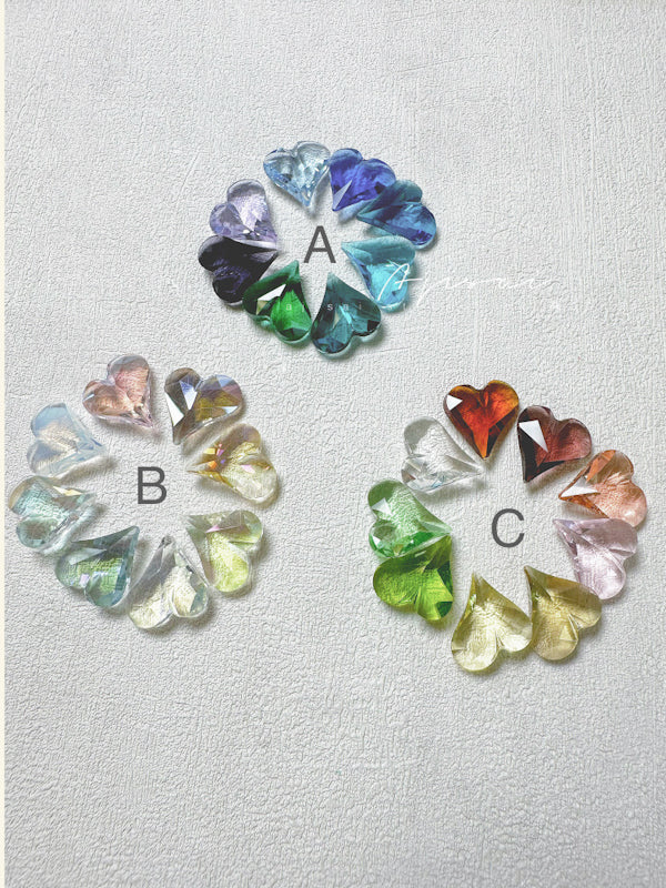 AJISAI Premium Crystal Pointed-back Sweet Heart Clear Stone - 13 x 12 mm