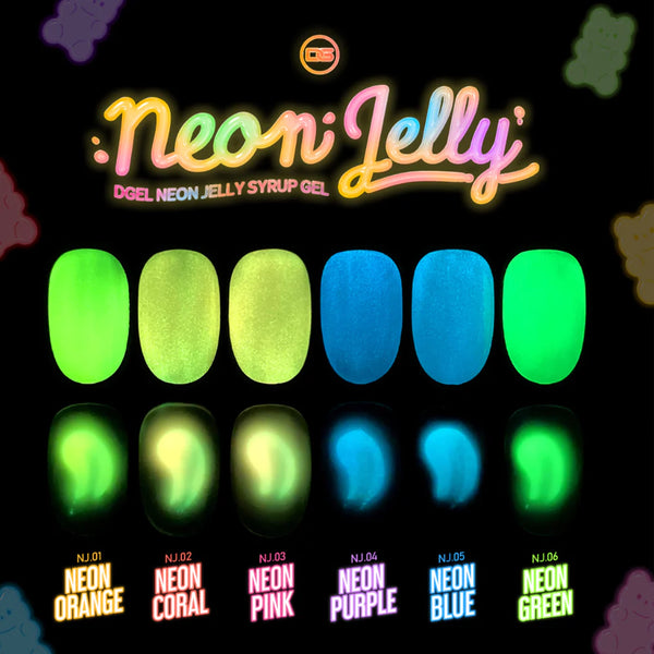 Dgel Neon Jelly Collection - 6 Colour Set