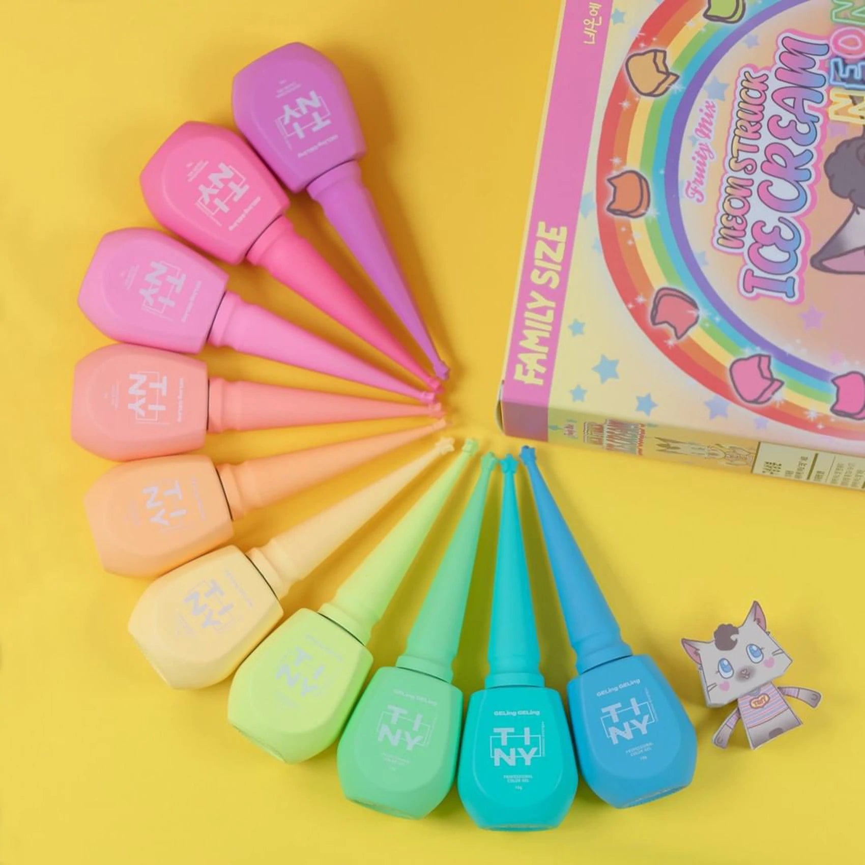 Tiny Neon Struck Ice Cream Collection - 10 Colours Set